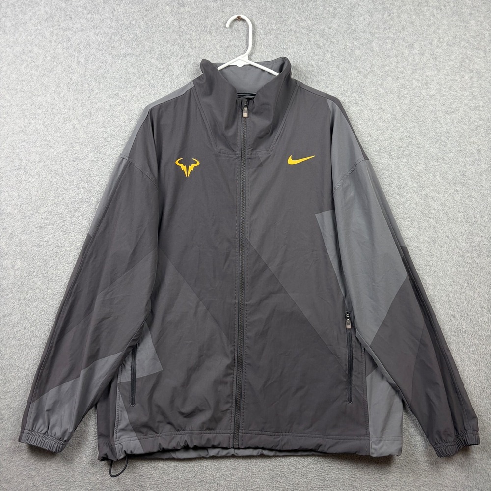 Nike Court Rafa Nadal Full Zip Tennis Jacket Mens Large Gray Dri Fit AJ8257-082